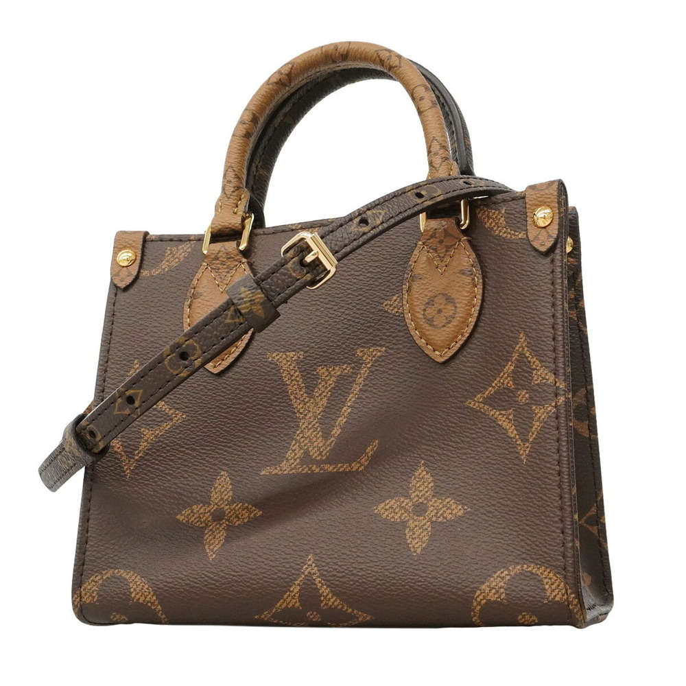 Louis Vuitton Monogram Giant Reverse OnTheGo BB Handbag M46839 Brown 2-way ba...